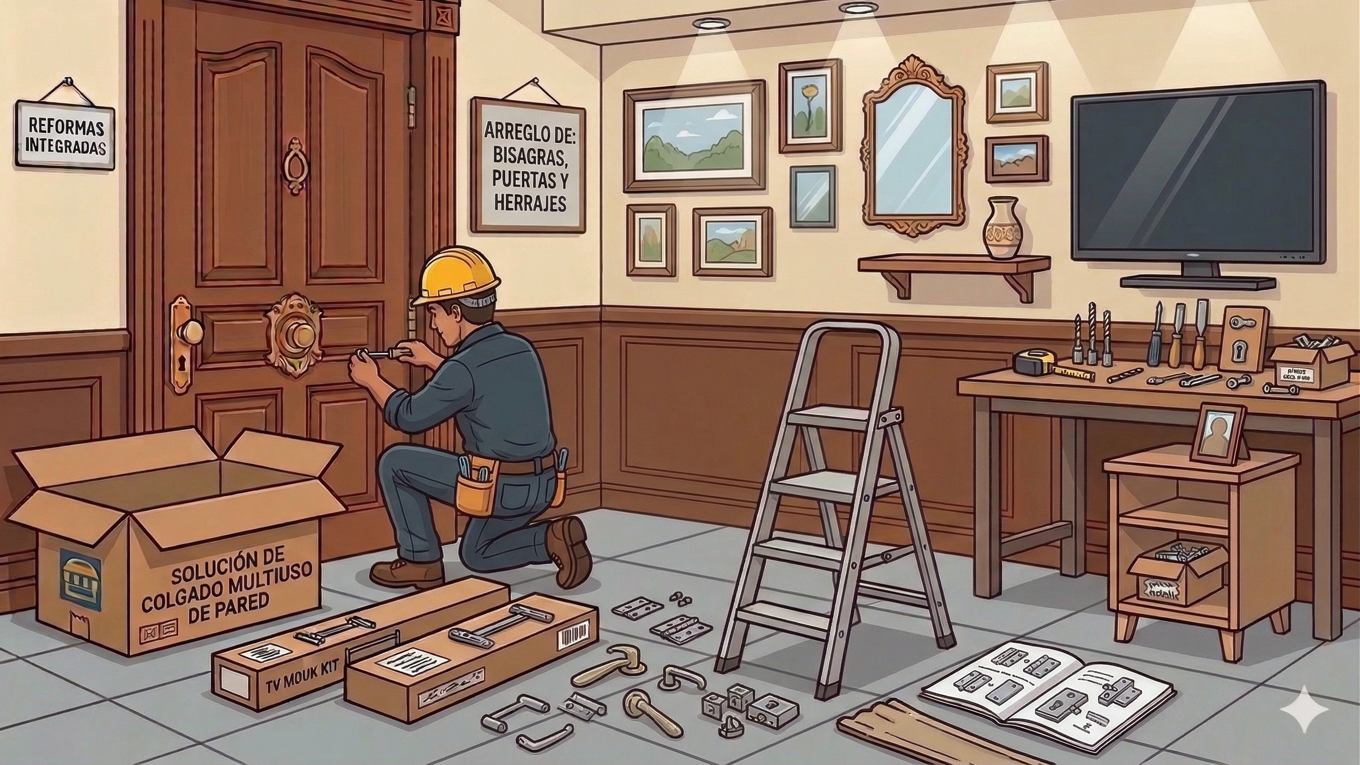 Arreglo de bisagras y puertas de muebles